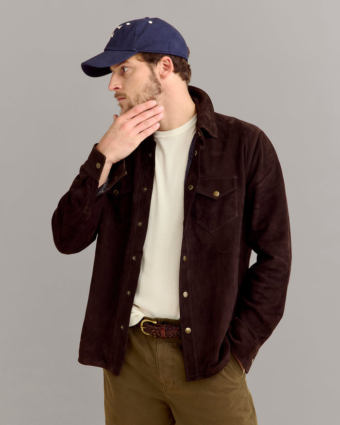 Billy Reid Savoy Suede Workshirt, Brown Billy Reid Savoy Suede Workshirt, Brown