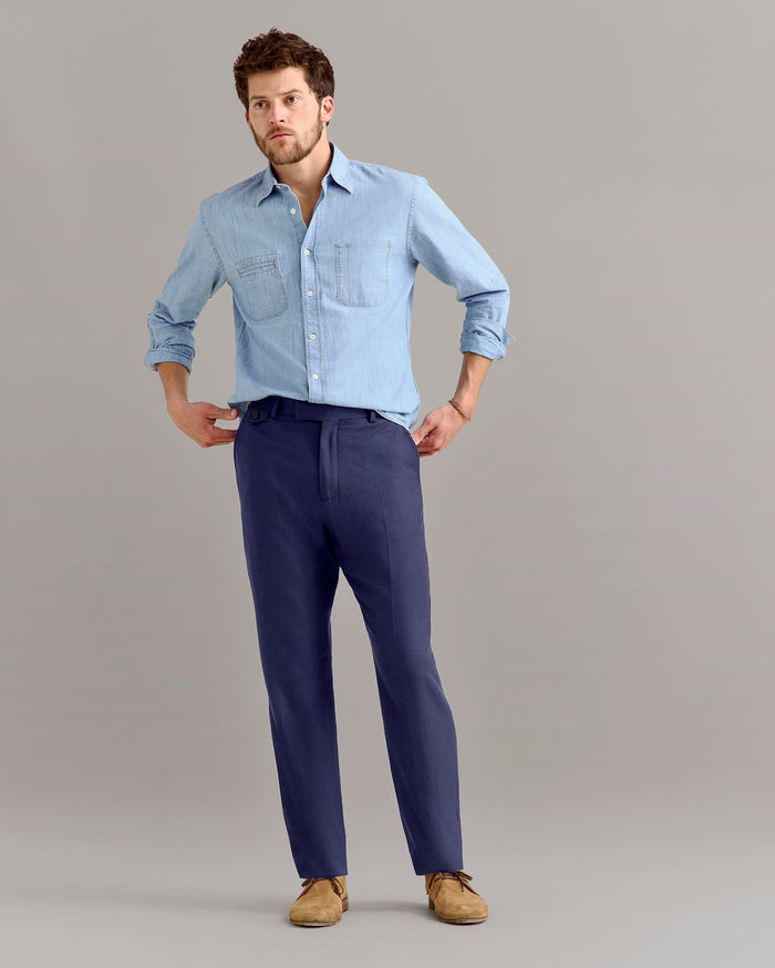 Herringbone Flat Front Trouser