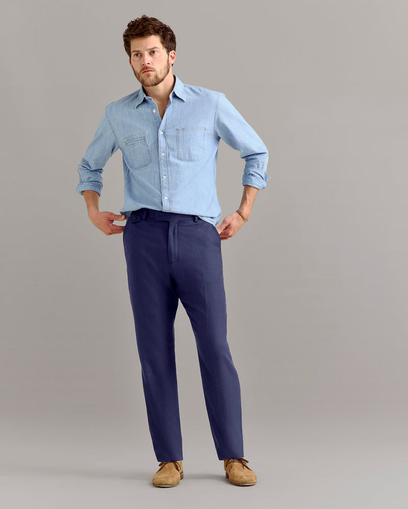 Herringbone Flat Front Trouser