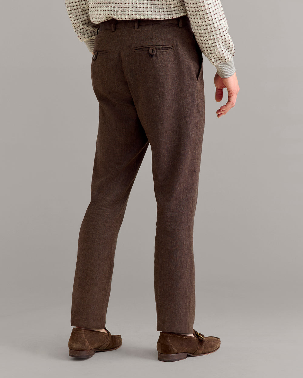 Herringbone Flat Front Trouser