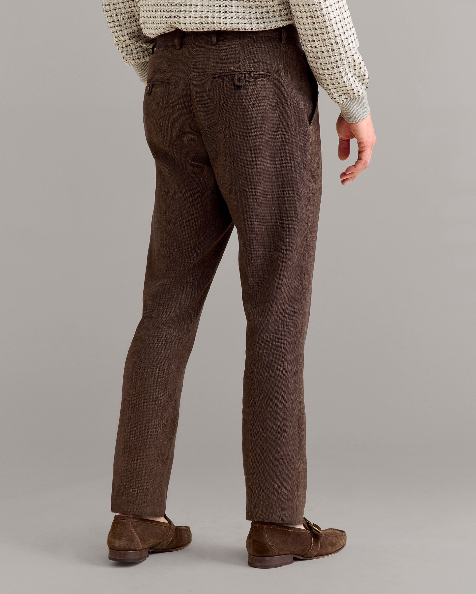 Herringbone Flat Front Trouser
