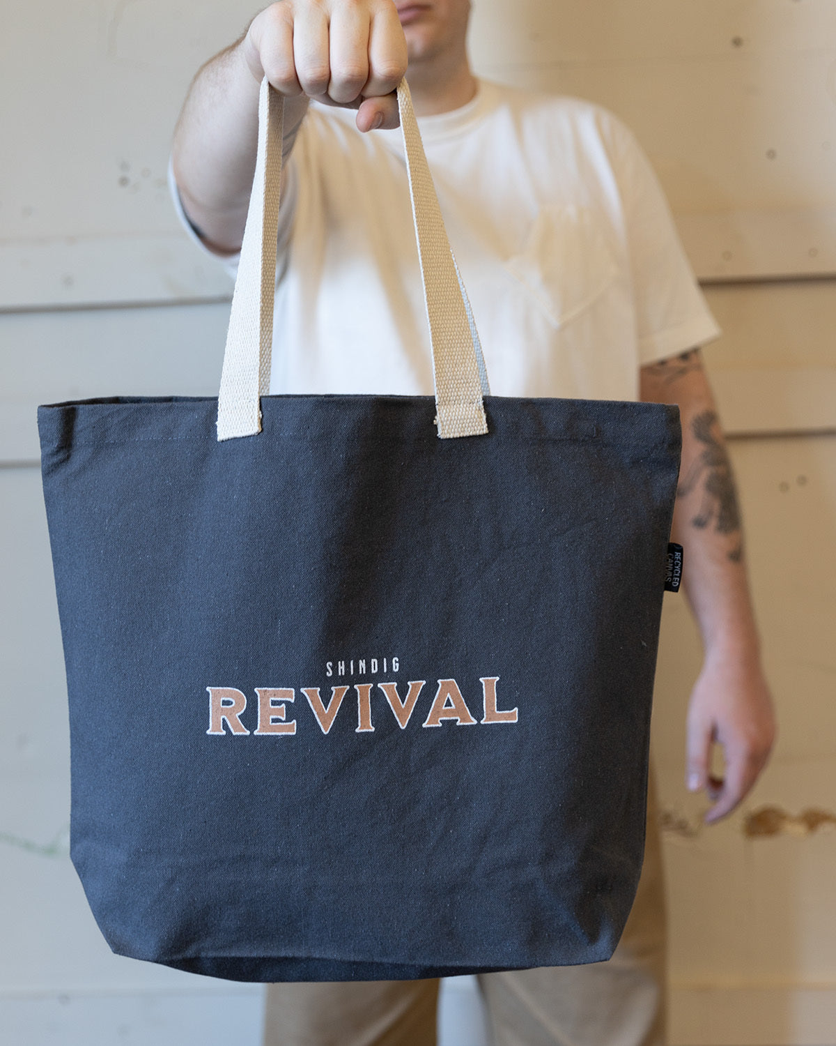 Shindig Tote - Recycled Canvas Charcoal Bag | Billy Reid