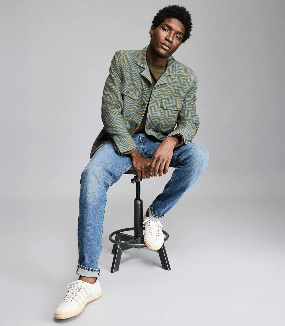 Model wears Billy Reid