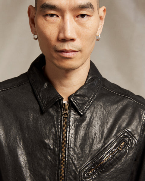 Blake Jacket in Black-Washed Lambskin | Signature Details