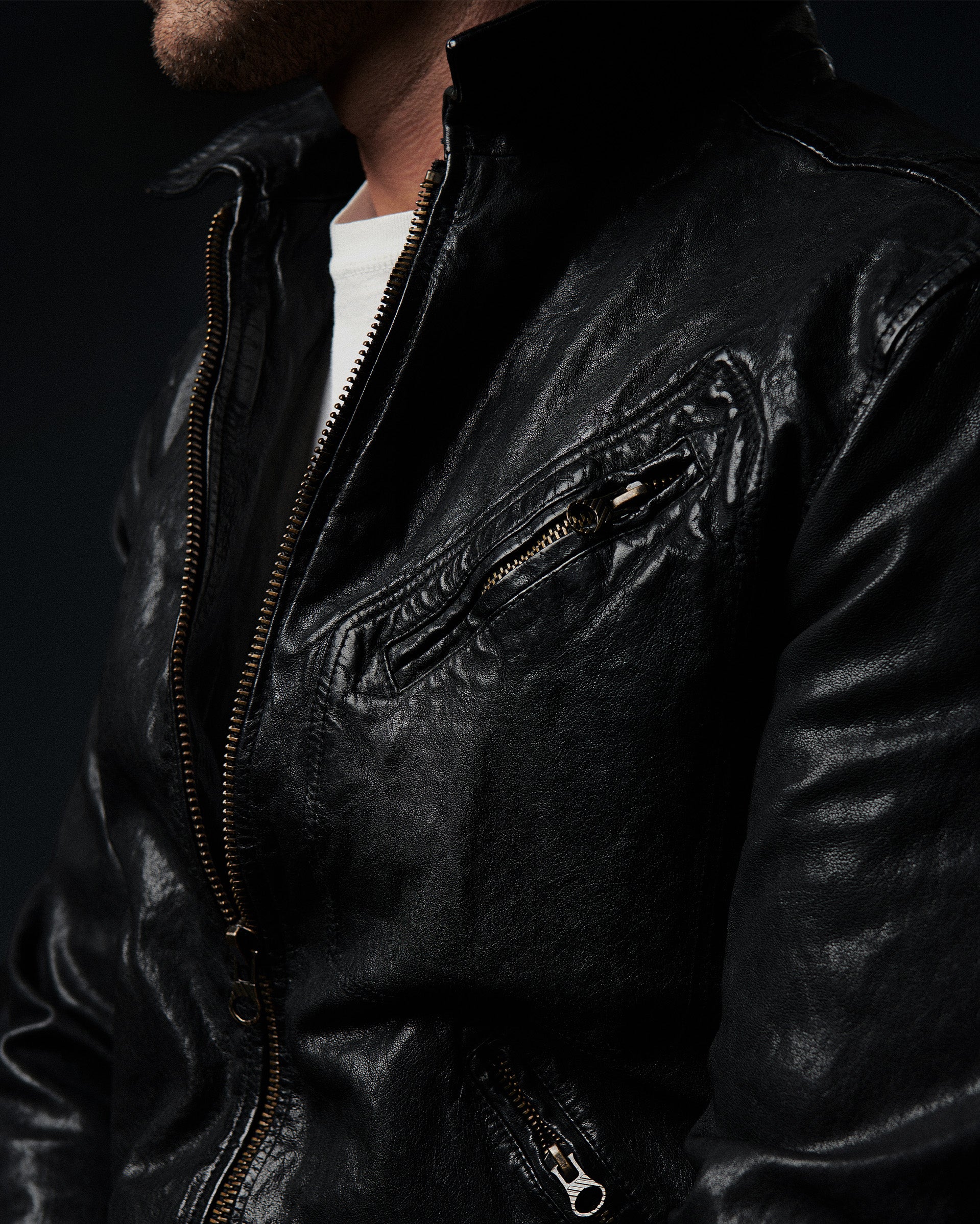 ジャケット・アウター bibiy BLAKE JACKET Blake Black-Washed Lambskin Leather Jacket | Billy Reid