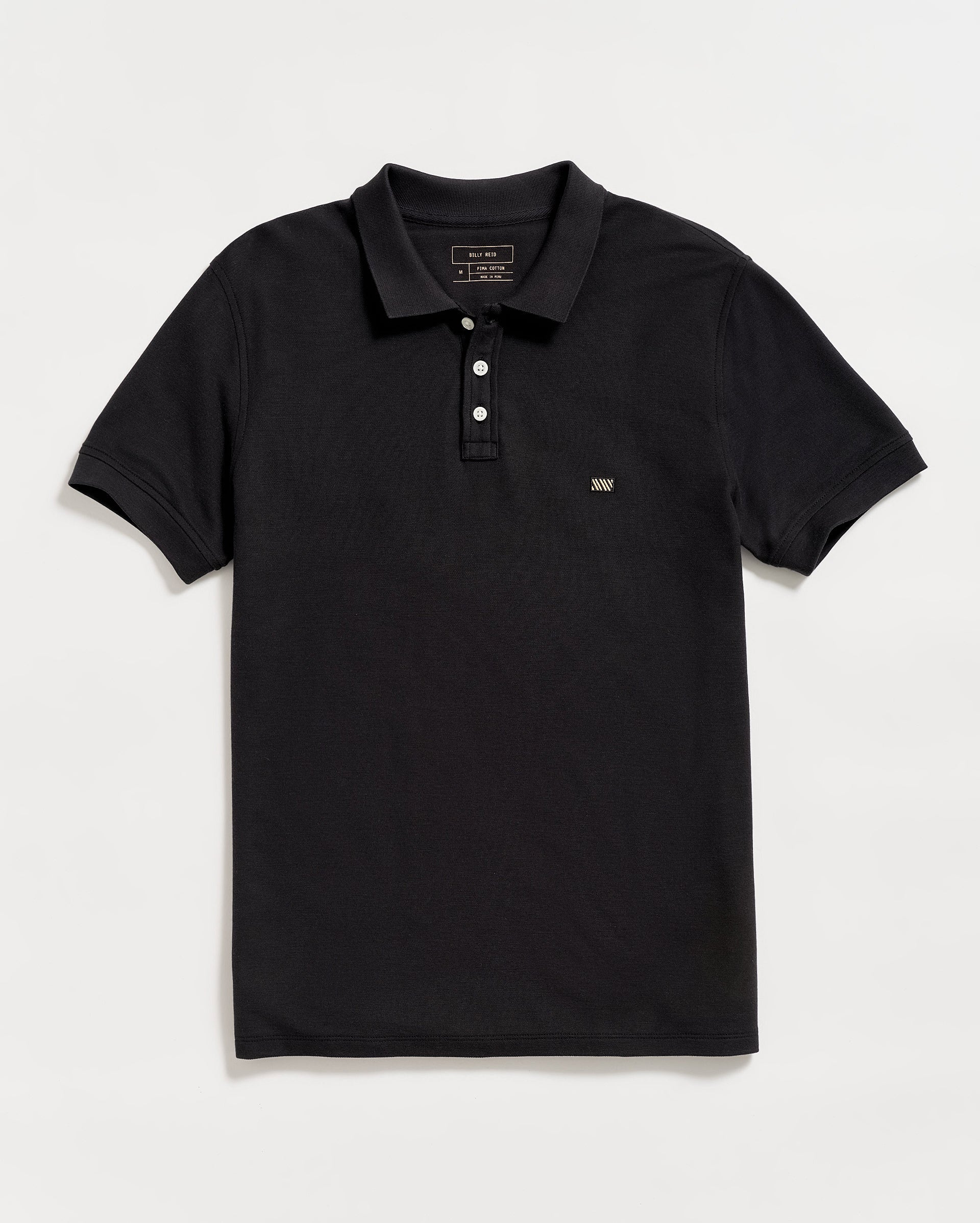 PIQUE POLO IN BLACK – Billy Reid