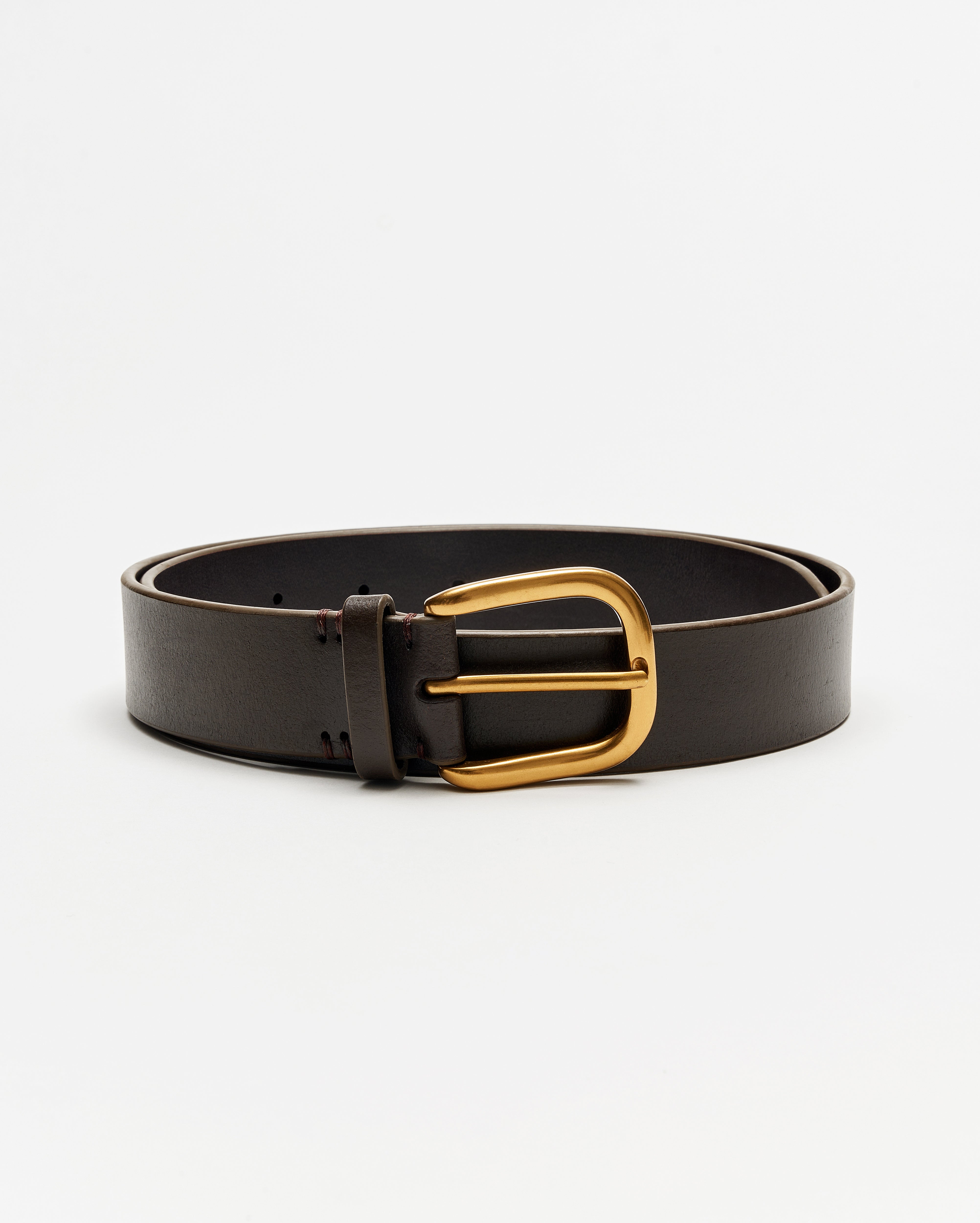 Distressed Calfskin Belt with Brass Buckle | Billy Reid