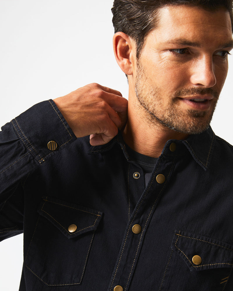 Shoals Denim Shirt in Black Alternate