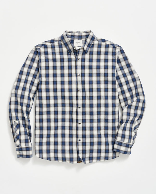 SHADOW PLAID TUSCUMBIA SHIRT HIDDEN BD in BLUE/NATURAL