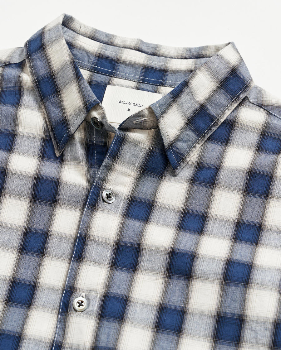 SHADOW PLAID TUSCUMBIA SHIRT HIDDEN BD in BLUE/NATURAL