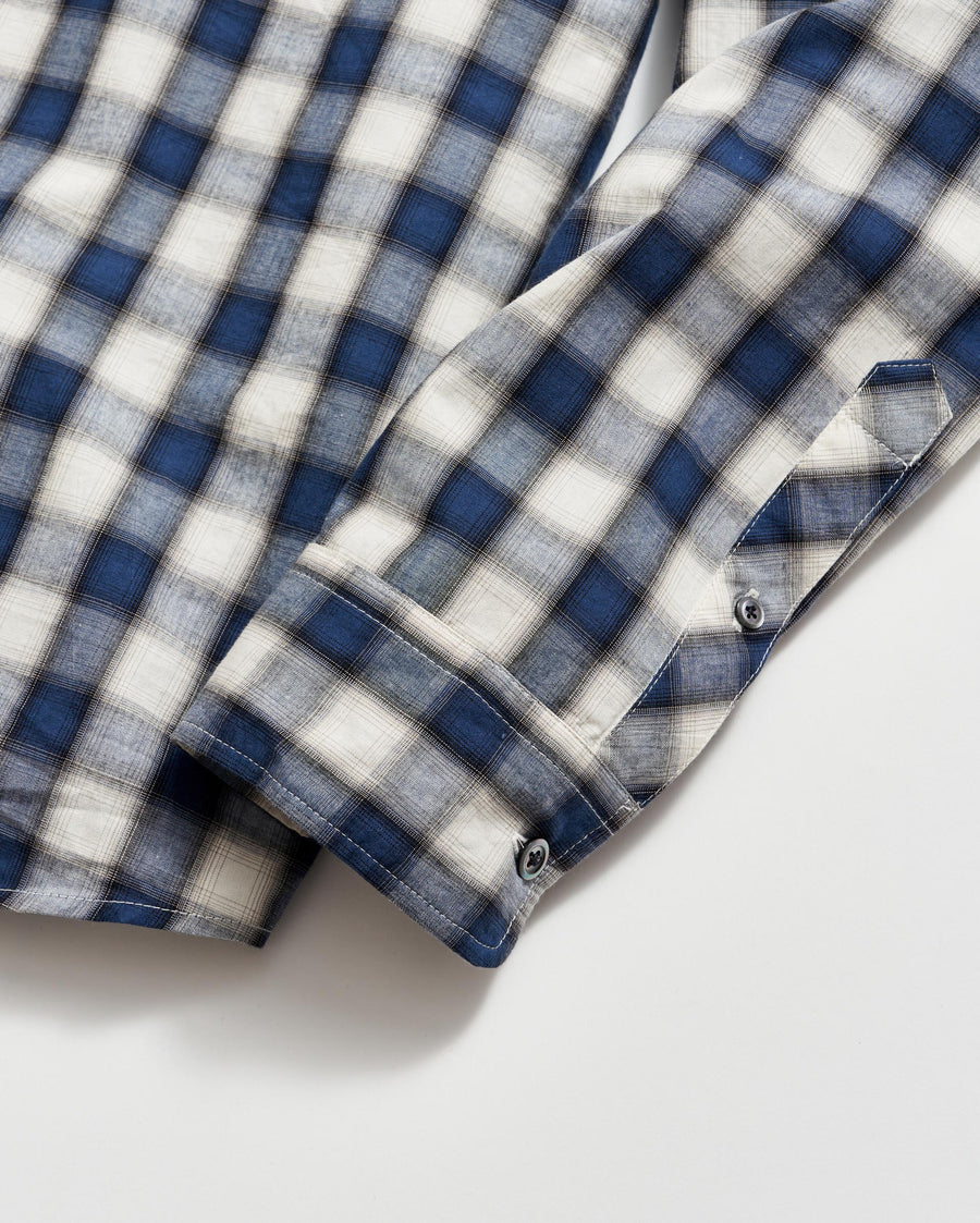 SHADOW PLAID TUSCUMBIA SHIRT HIDDEN BD in BLUE/NATURAL