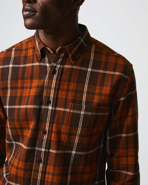 Brushed Bold Plaid Tuscumbia Shirt in Orange/Rust