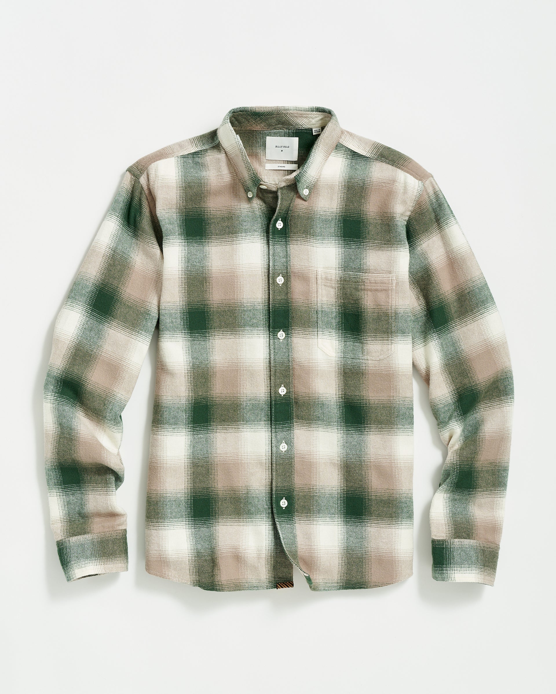 FLANNEL BOLD PLAID TUSCUMBIA SHIRT BD IN NATURAL/GREEN – Billy Reid