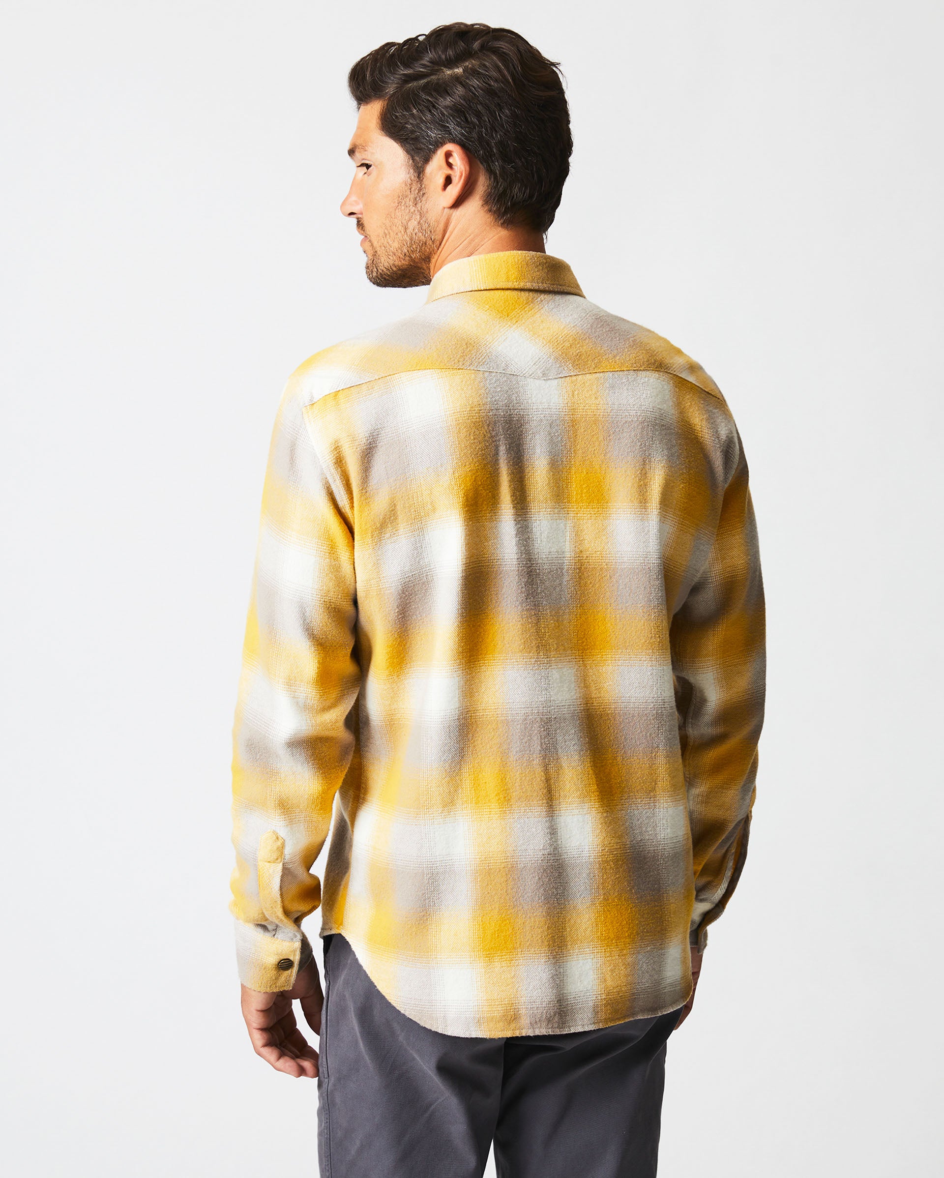 yellow plaid dress shirt