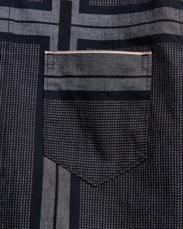 Textured Plaid Tuscumbia Shirt in Black/Dark Brown