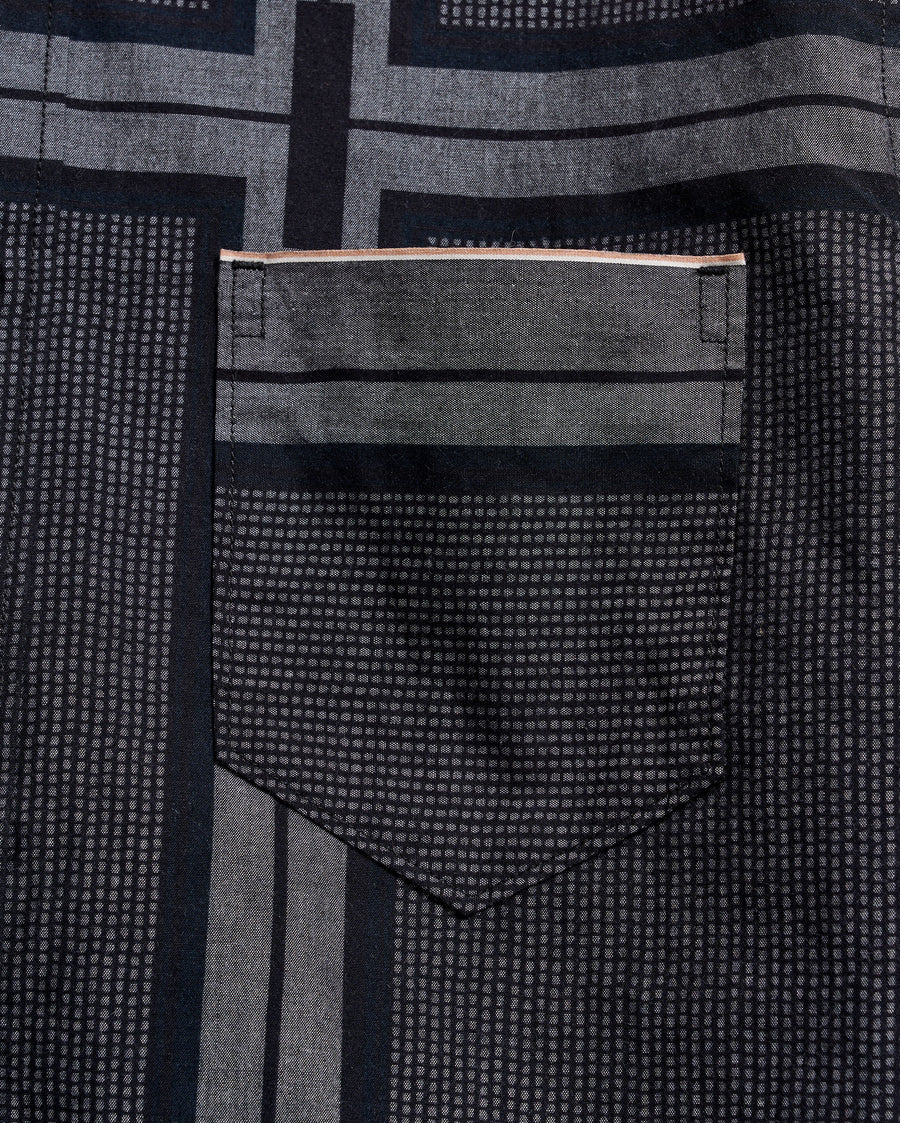 Textured Plaid Tuscumbia Shirt in Black/Dark Brown