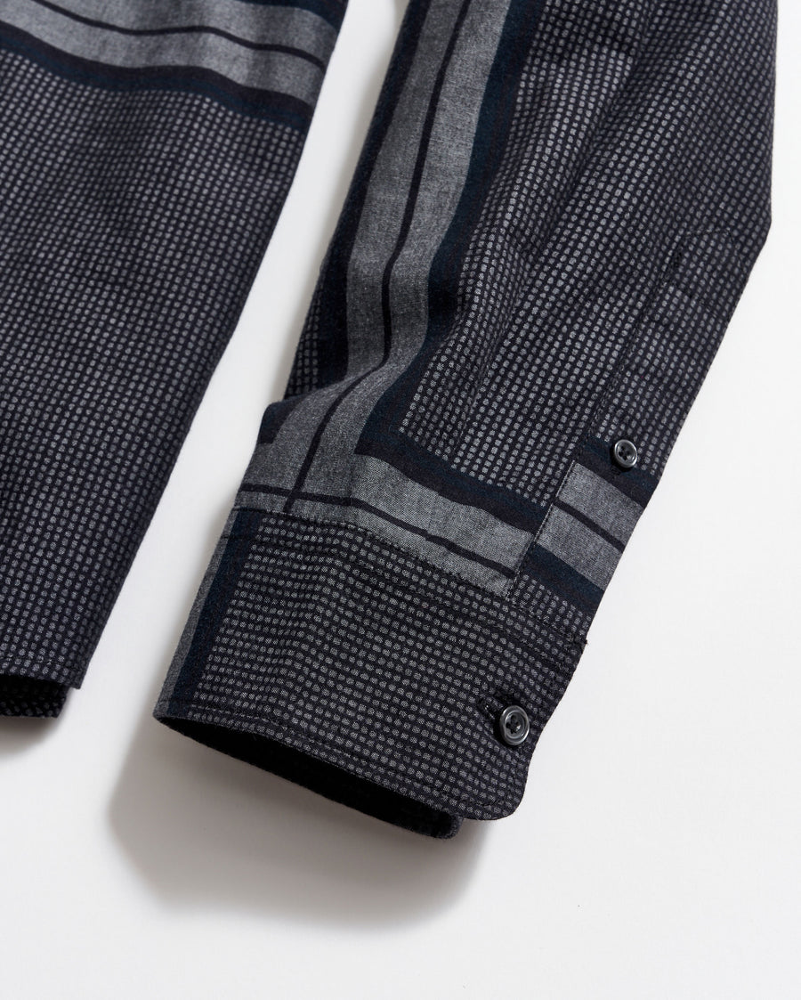 Textured Plaid Tuscumbia Shirt in Black/Dark Brown