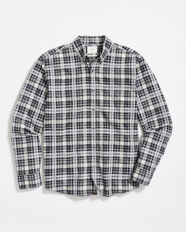 Melange textural plaid tuscumbia shirt bd in grey/black