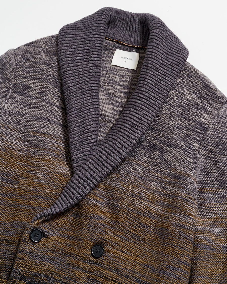 Gradient Stripe Cardigan in Olive/Charcoal