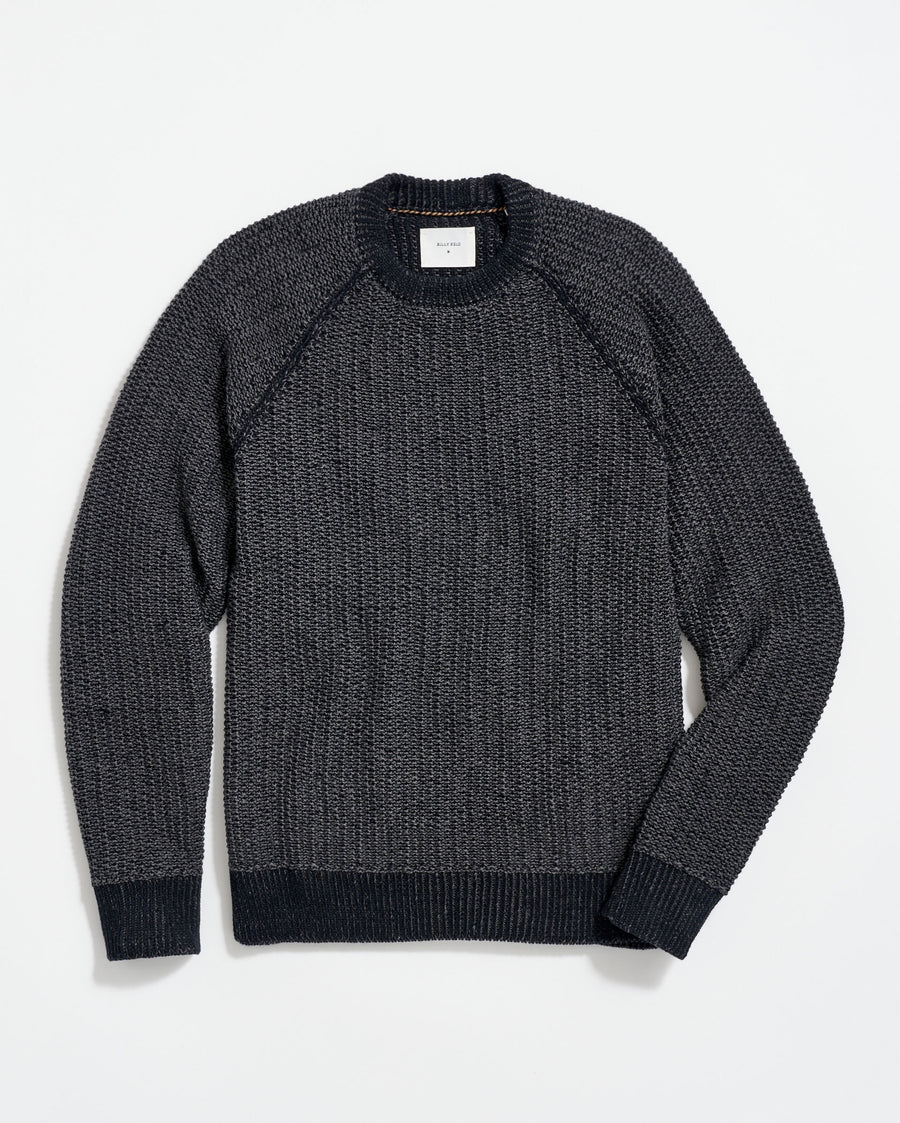 Marled crewneck sweater in black