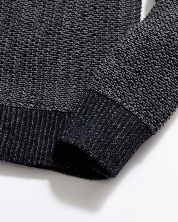Marled crewneck sweater in black