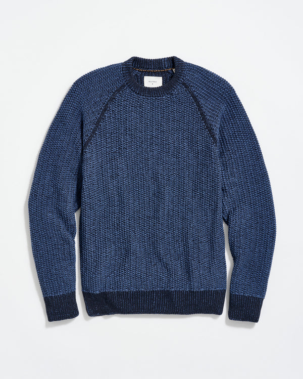 Marled Crewneck Sweater in Carbon Blue