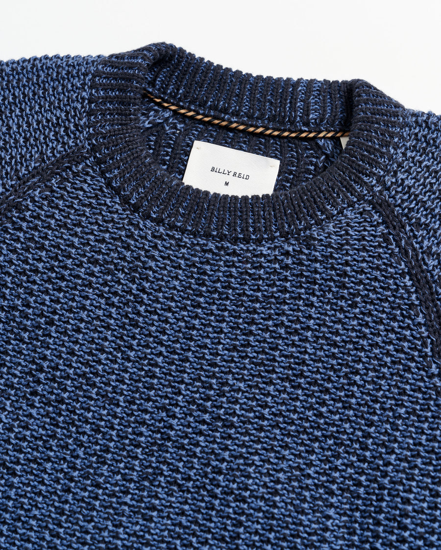 Marled Crewneck Sweater in Carbon Blue