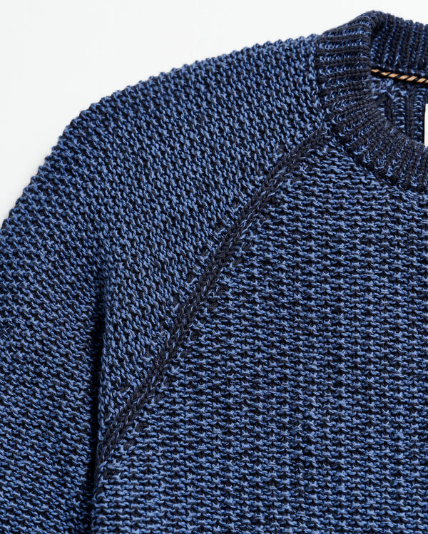 Marled Crewneck Sweater in Carbon Blue