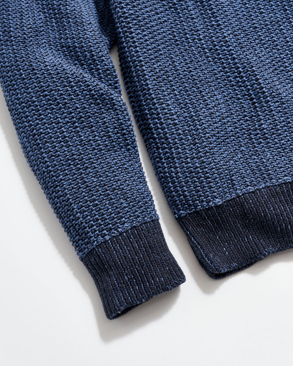 Marled Crewneck Sweater in Carbon Blue