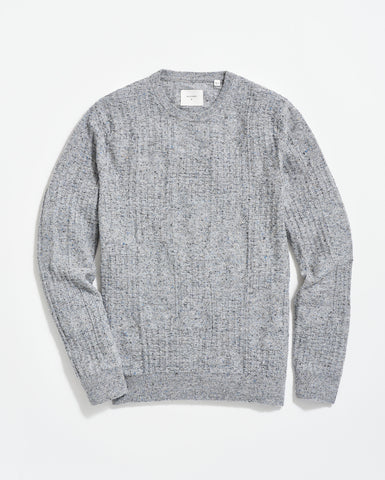 Weave Sweater Crew in Light Grey Marled