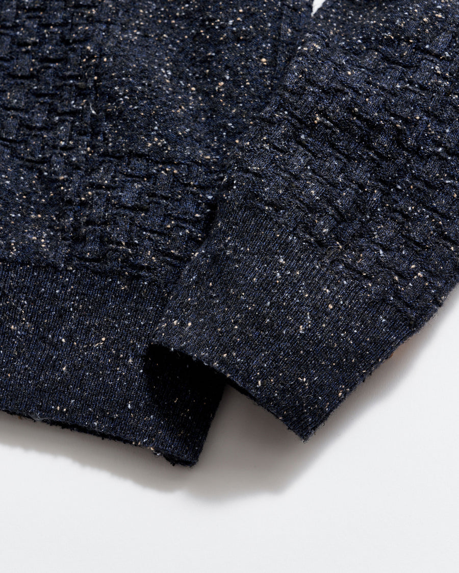 Weave Sweater Crew in Navy Marled