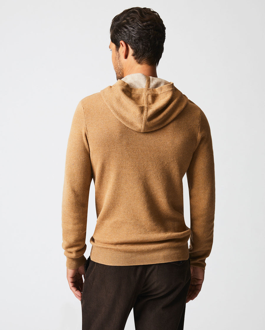Double Knit Hoodie Sweater in Camel