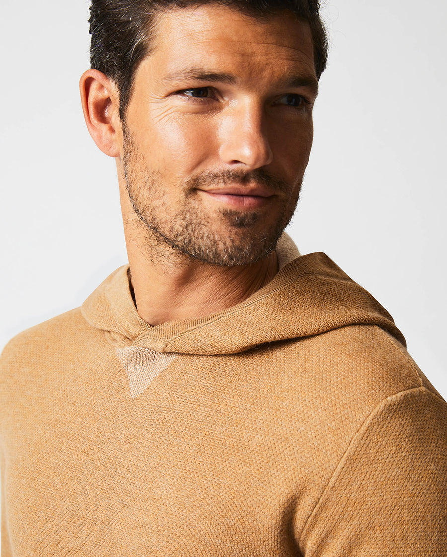 Double Knit Hoodie Sweater in Camel