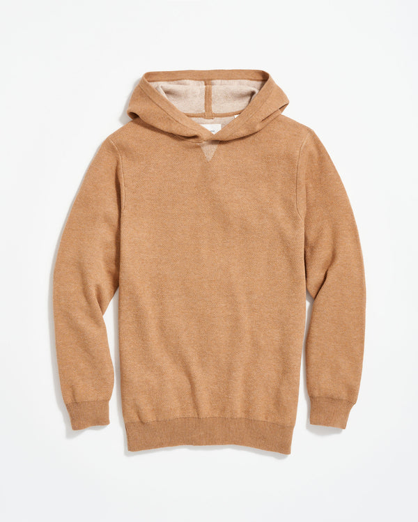 Double Knit Hoodie Sweater in Camel