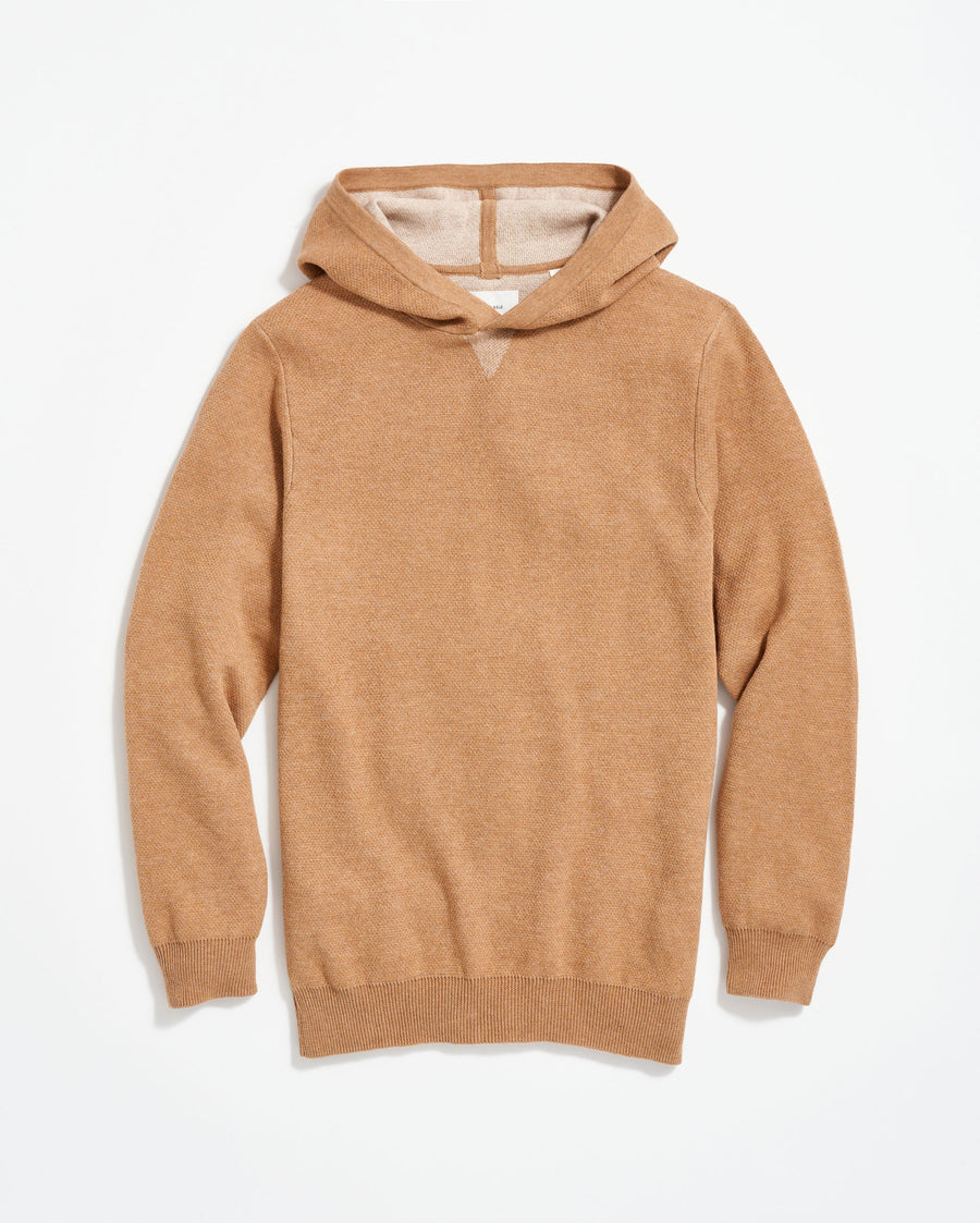Double Knit Hoodie Sweater in Camel
