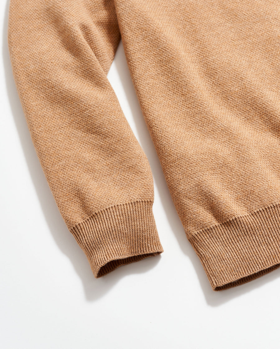 Double Knit Hoodie Sweater in Camel