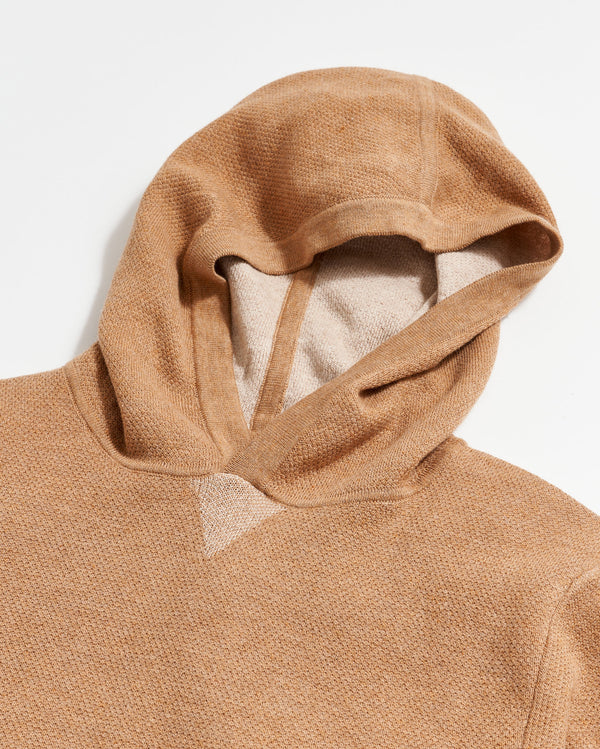 Double Knit Hoodie Sweater in Camel