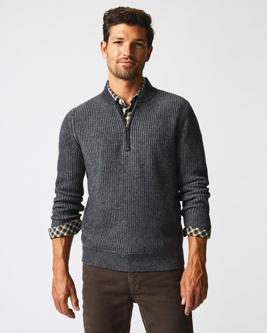 Fisherman Half Zip Charcoal/Grey