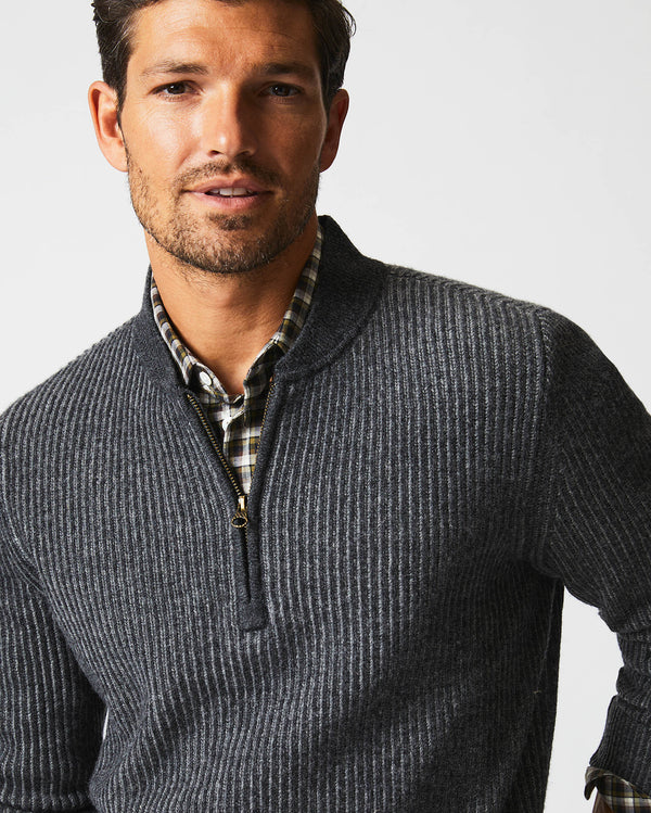 Fisherman Half Zip Charcoal/Grey