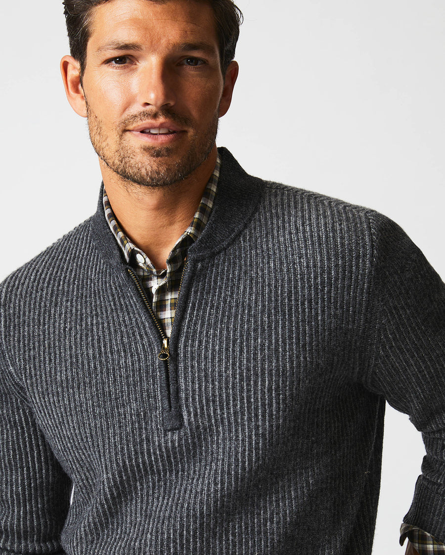 Fisherman Half Zip Charcoal/Grey