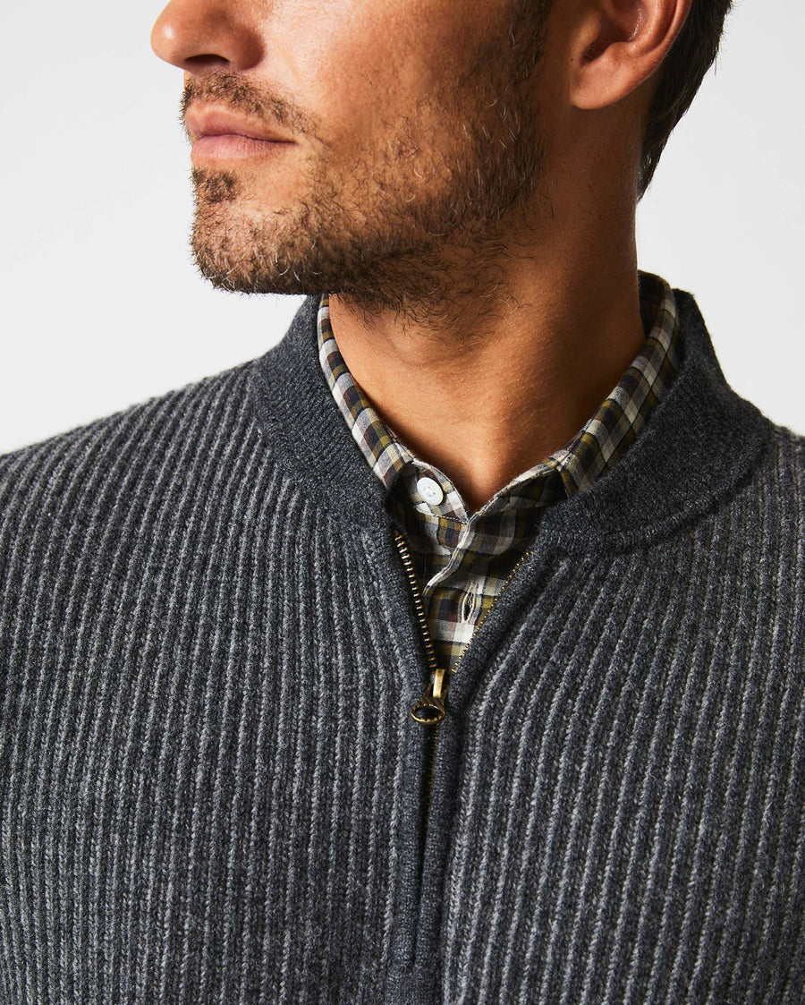 Fisherman Half Zip Charcoal/Grey