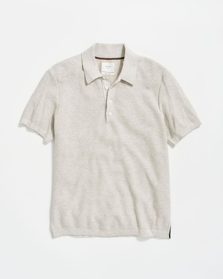 American Pique Sweater Polo in Heathered Grey