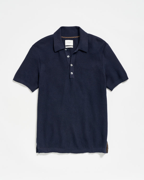 American Pique Sweater Polo in Navy