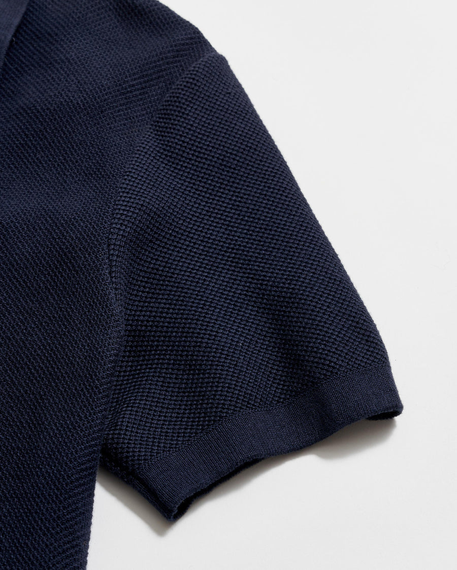 American Pique Sweater Polo in Navy