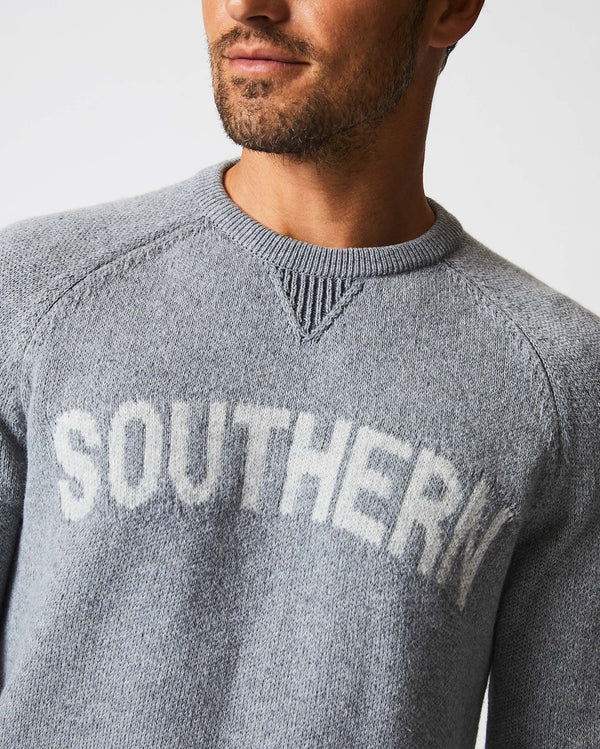Male model wears the Southern Sweater in Grey