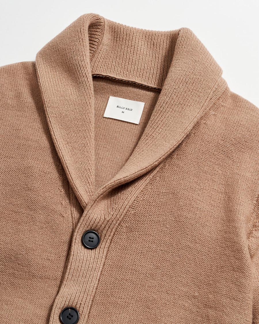 Collegiate Cardigan in Camel/Heather