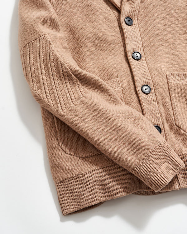 Collegiate Cardigan in Camel/Heather