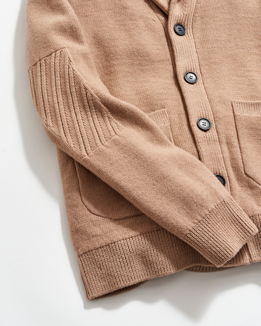 Collegiate Cardigan in Camel/Heather