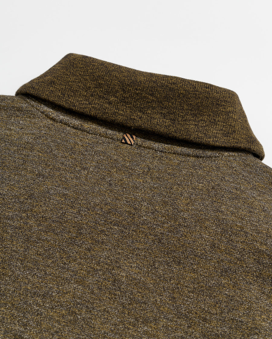 Mouline Shawl Pullover in Olive