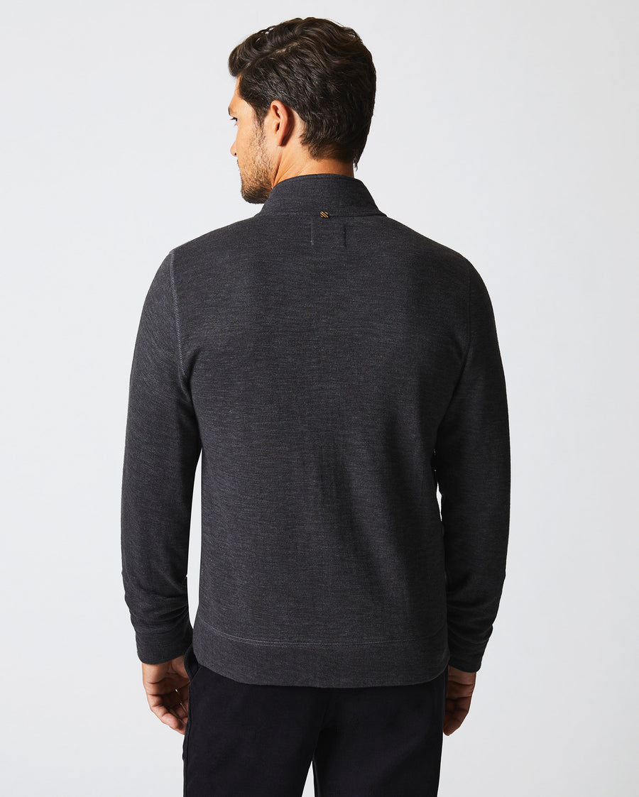 Slub Cotton Cardigan in Black
